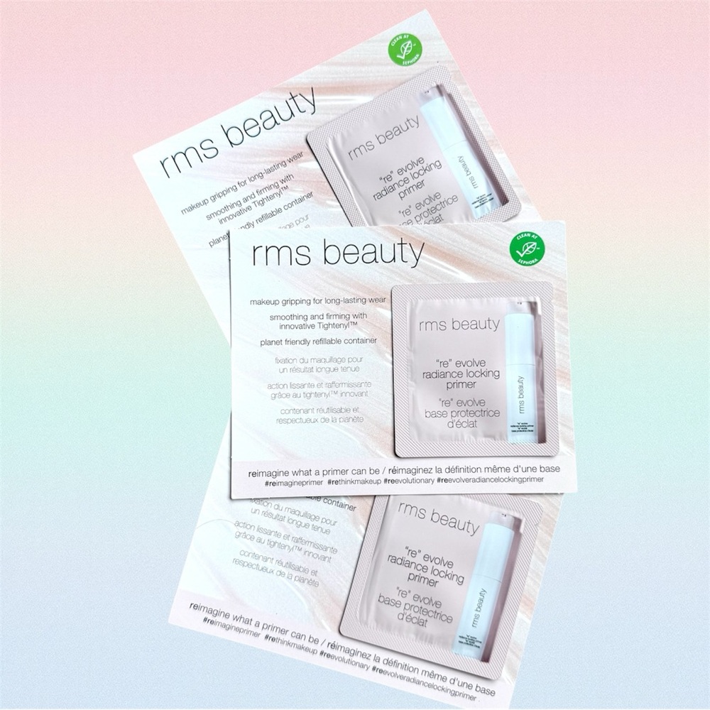 RMS Beauty Re-evolve Radiance Locking Primer Samples Travel Makeup Base Bundle